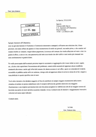 progetto presentato al comune